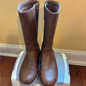 Kids Brown Knee-High Boots Size 4